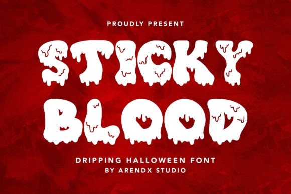 Sticky Blood Font for Halloween and Horror-Themed Branding